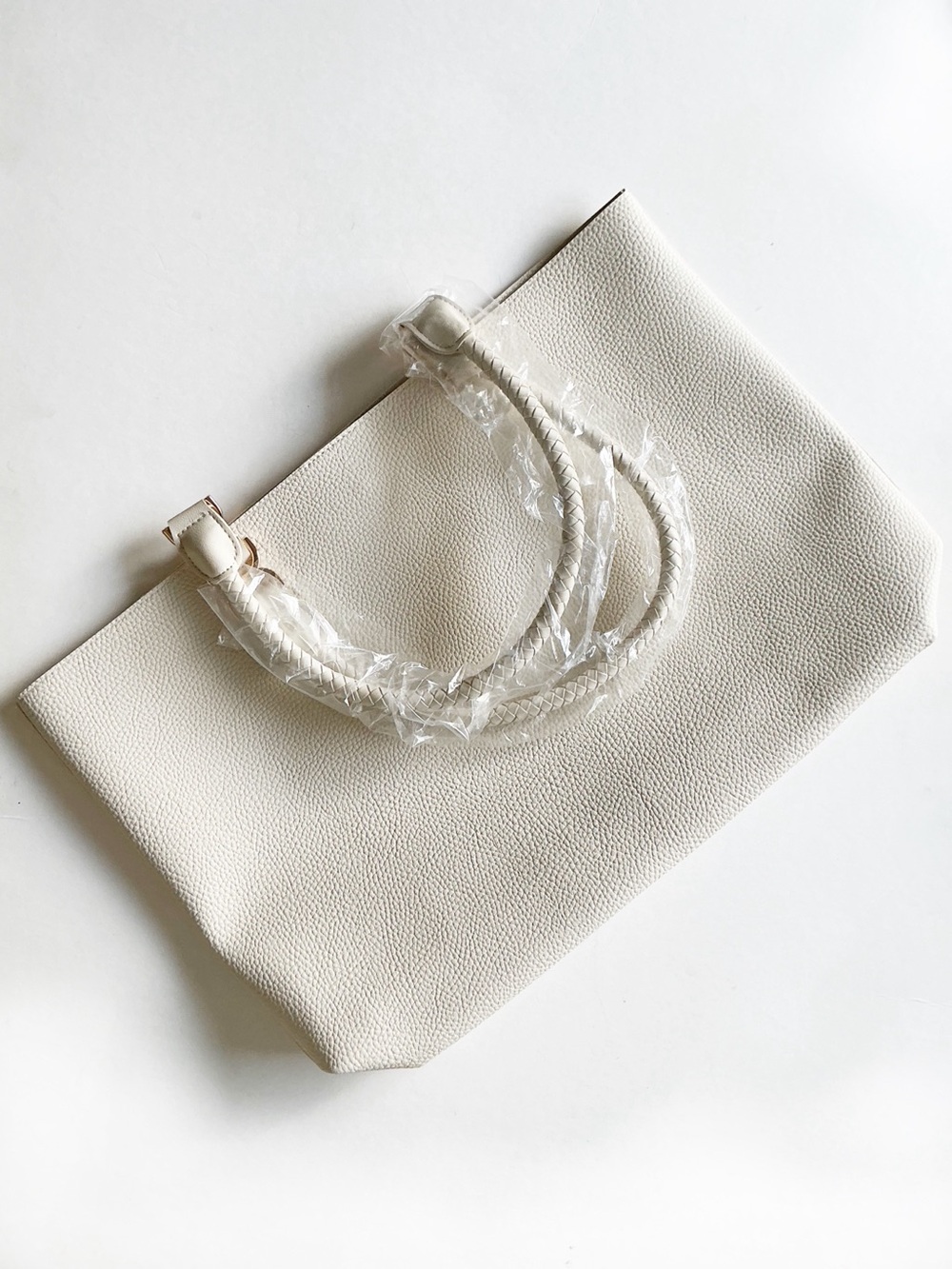 Ulta Beauty Ivory Cream Tote Hand Shoulder Braided Bag
